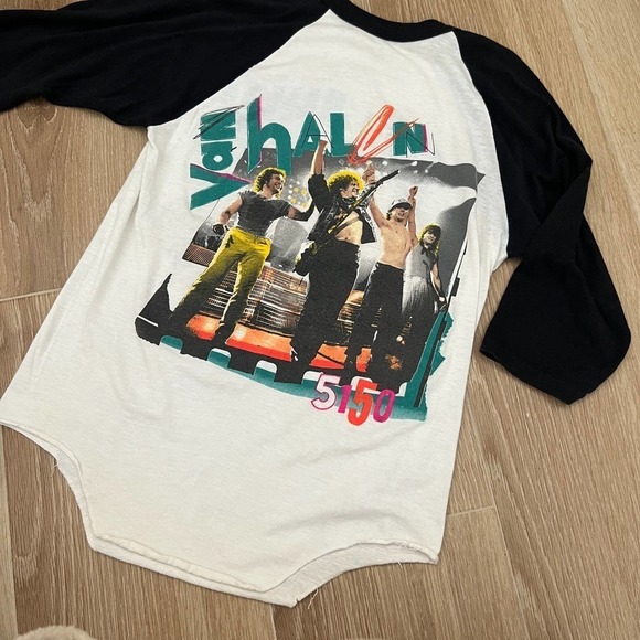 Vintage 1986 Van Halen 5150 Concert Raglan Band Tee - Picture 6 of 9